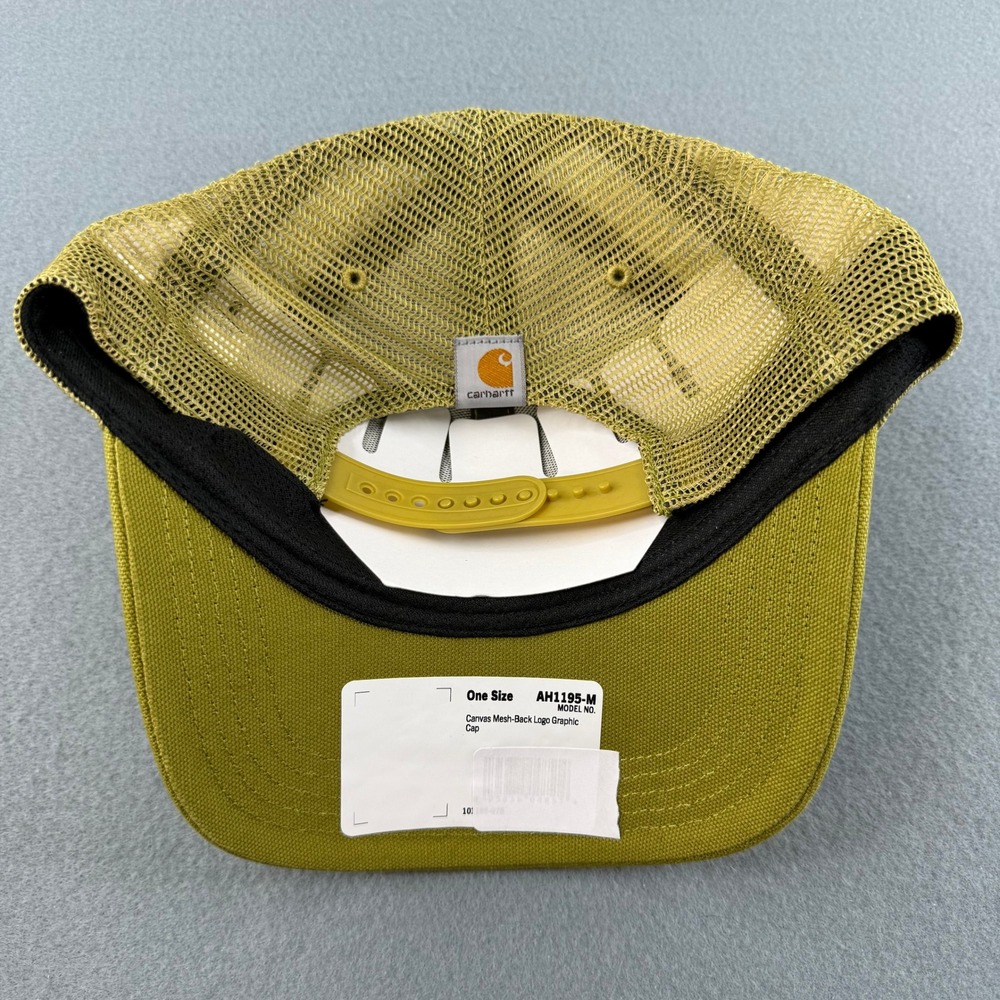 Carhartt Trucker Hat Force Flex Mens Olive Green Canvas Mesh Back Logo AH1195-M - Picture 5 of 6